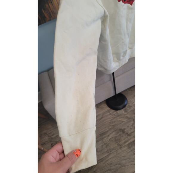 Vtg TSI USA Harvard University Crewneck Sweater– Size L – Cream/Ivory – Stained - Picture 6 of 7